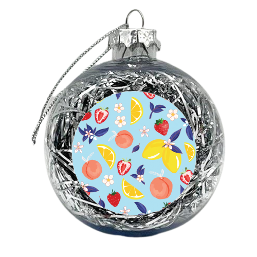 Blue Peach - xmas bauble by Niamh McKeown