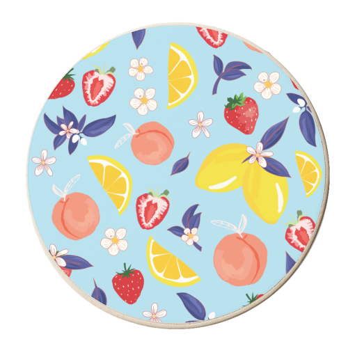 Blue Peach - personalised beer coaster by Niamh McKeown