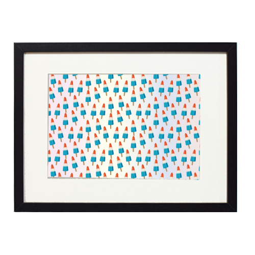 Blue Rockets - framed poster print by LozMac