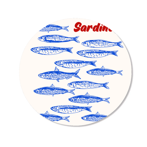 Blue Sardines Pattern Minimalist - Magnet by EZbie