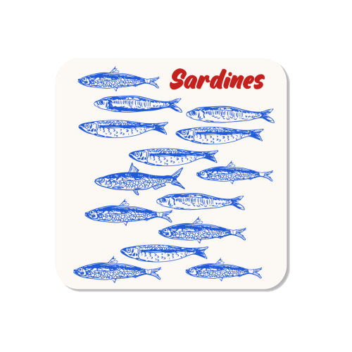 Blue Sardines Pattern Minimalist - Magnet by EZbie