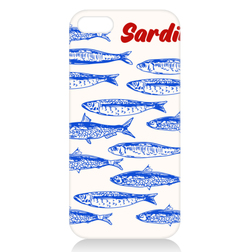 Blue Sardines Pattern Minimalist - unique phone case by EZbie