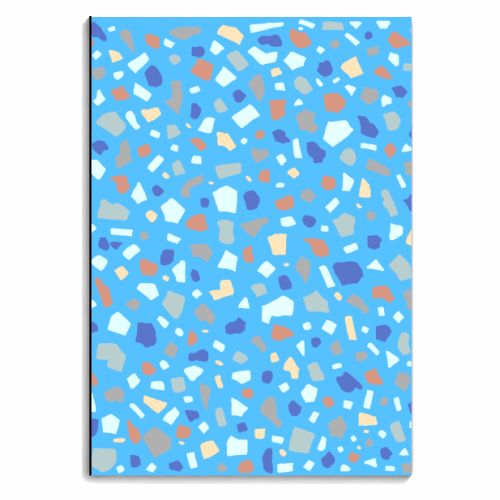 Blue Terrazzo Pattern - personalised A4, A5, A6 notebook by Adam Regester