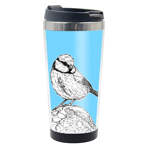 Blue Tit Bird Illustration - photo water bottle by Adam Regester