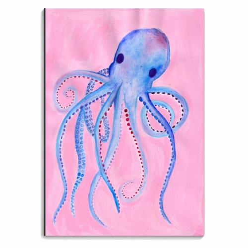 Blue Watercolour Octopus - personalised A4, A5, A6 notebook by holly crerar