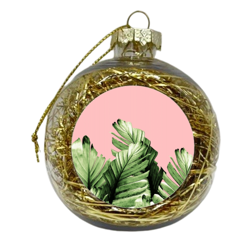 Blush Banana Leaves Dream #10 #tropical #decor #art - xmas bauble by Anita Bella Jantz
