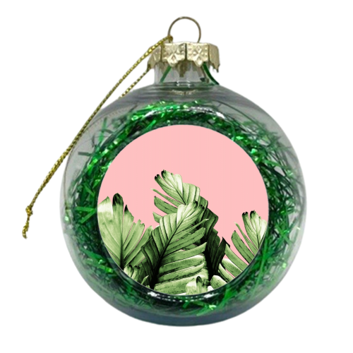 Blush Banana Leaves Dream #10 #tropical #decor #art - xmas bauble by Anita Bella Jantz