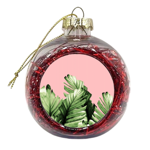 Blush Banana Leaves Dream #10 #tropical #decor #art - xmas bauble by Anita Bella Jantz