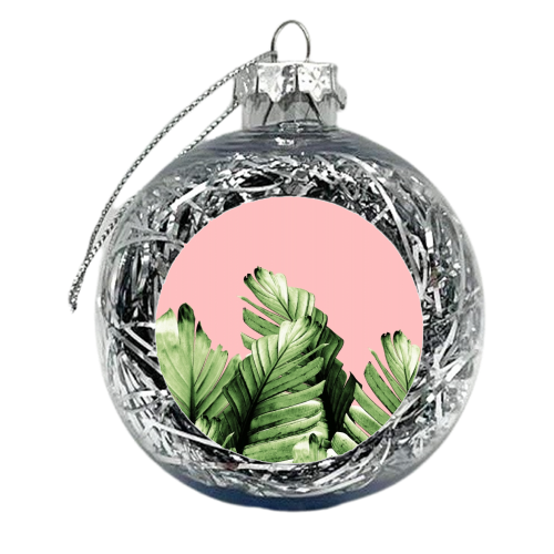 Blush Banana Leaves Dream #10 #tropical #decor #art - xmas bauble by Anita Bella Jantz