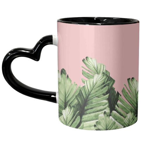 Blush Banana Leaves Dream #10 #tropical #decor #art - unique mug by Anita Bella Jantz