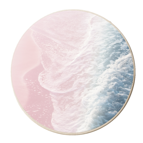 Blush Pink Blue Ocean Dream Waves #1 #water #decor #art - personalised beer coaster by Anita Bella Jantz
