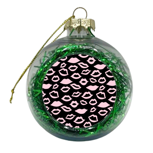 Blush Pink Lips Pattern Glam #2 #minimal #decor #art - xmas bauble by Anita Bella Jantz