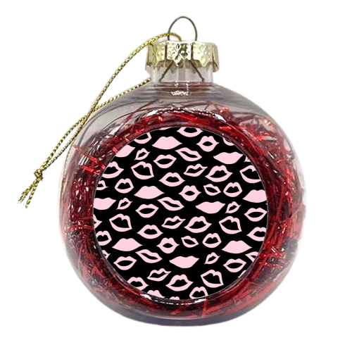 Blush Pink Lips Pattern Glam #2 #minimal #decor #art - xmas bauble by Anita Bella Jantz