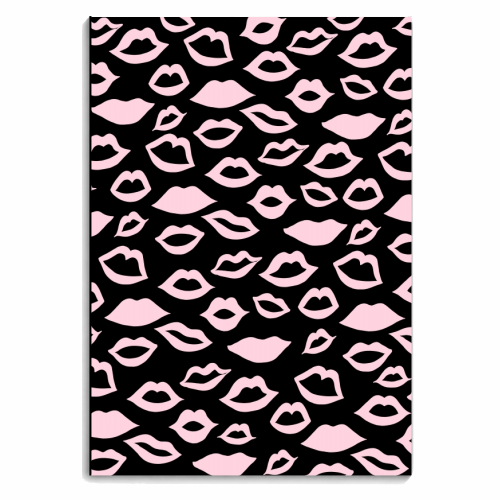 Blush Pink Lips Pattern Glam #2 #minimal #decor #art - personalised A4, A5, A6 notebook by Anita Bella Jantz