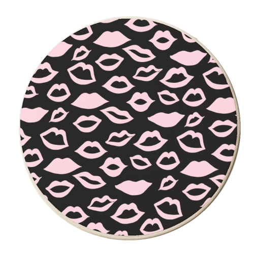 Blush Pink Lips Pattern Glam #2 #minimal #decor #art - personalised beer coaster by Anita Bella Jantz