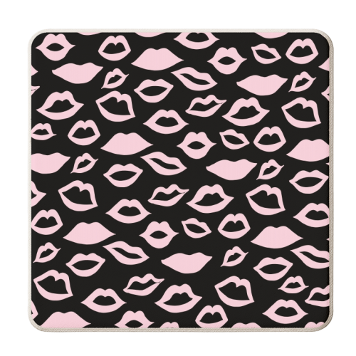Blush Pink Lips Pattern Glam #2 #minimal #decor #art - personalised beer coaster by Anita Bella Jantz