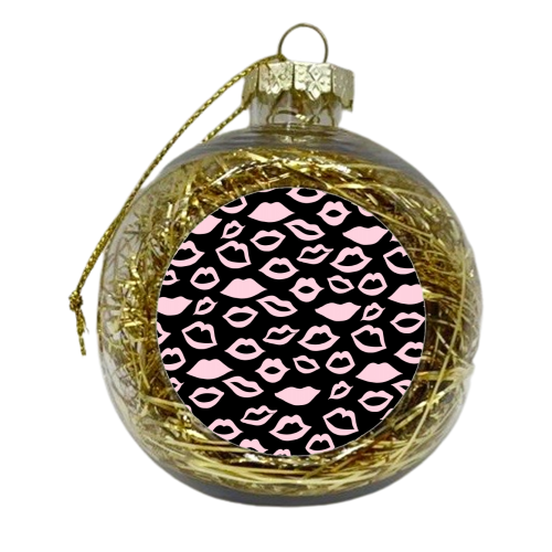 Blush Pink Lips Pattern Glam #2 #minimal #decor #art - xmas bauble by Anita Bella Jantz