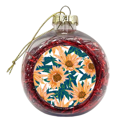 Blush Sunflowers - xmas bauble by Uma Prabhakar Gokhale