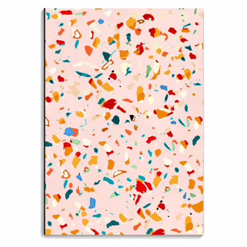 Blush Terrazzo | Pink Eclectic Speckles | Abstract Confetti Painting | Chic Bohemian Illustration - personalised A4, A5, A6 notebook by Uma Prabhakar Gokhale