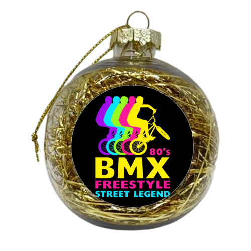 BMX 80's Freestyle Street Legend Retro Vintage 1980's Bmx bike - xmas bauble by InspiredImages