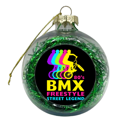 BMX 80's Freestyle Street Legend Retro Vintage 1980's Bmx bike - xmas bauble by InspiredImages