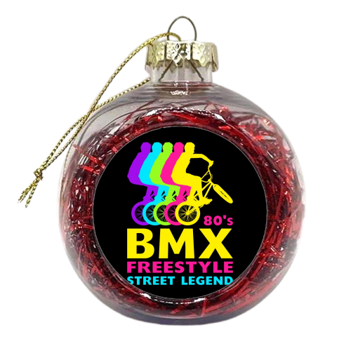 BMX 80's Freestyle Street Legend Retro Vintage 1980's Bmx bike - xmas bauble by InspiredImages