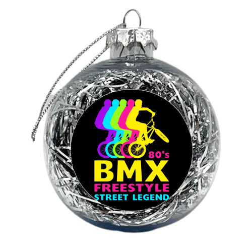 BMX 80's Freestyle Street Legend Retro Vintage 1980's Bmx bike - xmas bauble by InspiredImages