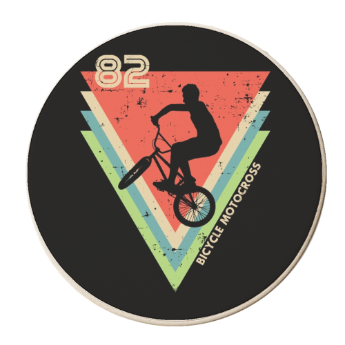 BMX 82 Bicycle Motocross / Retro 1982 Bmx - personalised beer coaster by InspiredImages