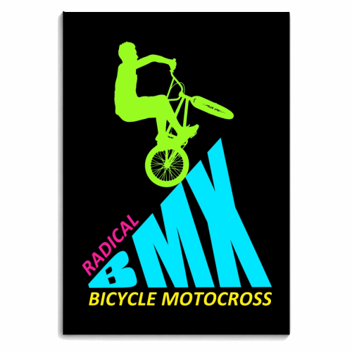 BMX Radical Bicycle Motocross Retro Vintage 1980's Bmx Bike Freestyle Cycle - personalised A4, A5, A6 notebook by InspiredImages