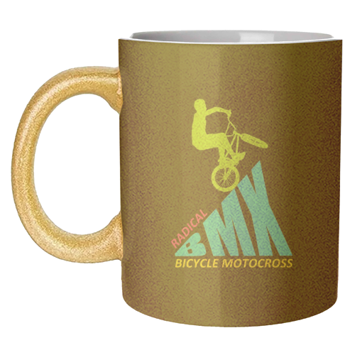 BMX Radical Bicycle Motocross Retro Vintage 1980's Bmx Bike Freestyle Cycle - unique mug by InspiredImages