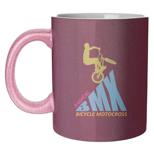 BMX Radical Bicycle Motocross Retro Vintage 1980's Bmx Bike Freestyle Cycle - unique mug by InspiredImages