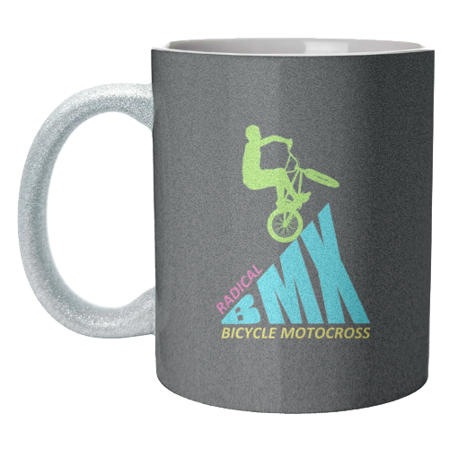 BMX Radical Bicycle Motocross Retro Vintage 1980's Bmx Bike Freestyle Cycle - unique mug by InspiredImages