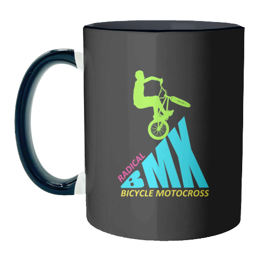 BMX Radical Bicycle Motocross Retro Vintage 1980's Bmx Bike Freestyle Cycle - unique mug by InspiredImages