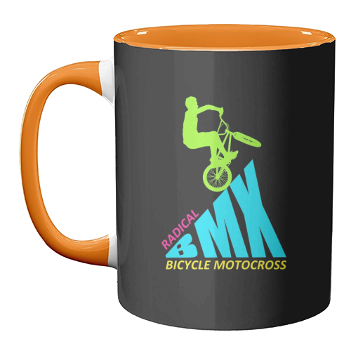 BMX Radical Bicycle Motocross Retro Vintage 1980's Bmx Bike Freestyle Cycle - unique mug by InspiredImages