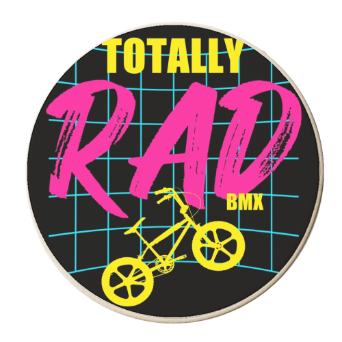 BMX Totally Rad 1980's Retro Vintage Bmx Bike Radical Bicycle Motocross - personalised beer coaster by InspiredImages
