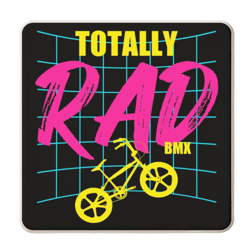 BMX Totally Rad 1980's Retro Vintage Bmx Bike Radical Bicycle Motocross - personalised beer coaster by InspiredImages