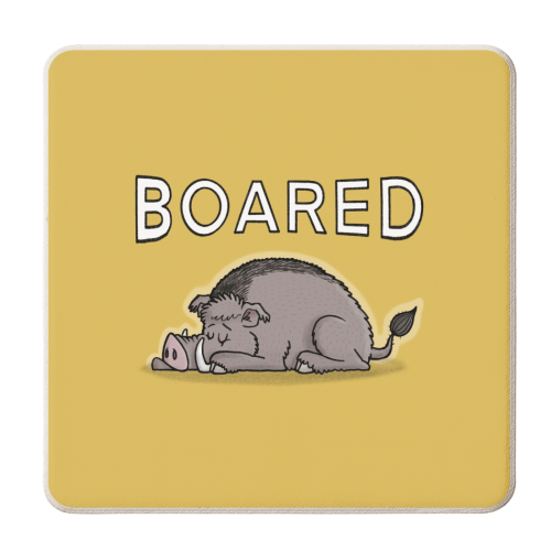 Boared - personalised beer coaster by Carl Batterbee