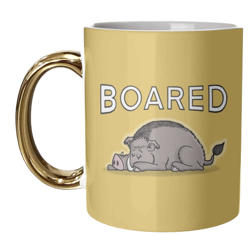 Boared - unique mug by Carl Batterbee