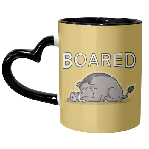 Boared - unique mug by Carl Batterbee