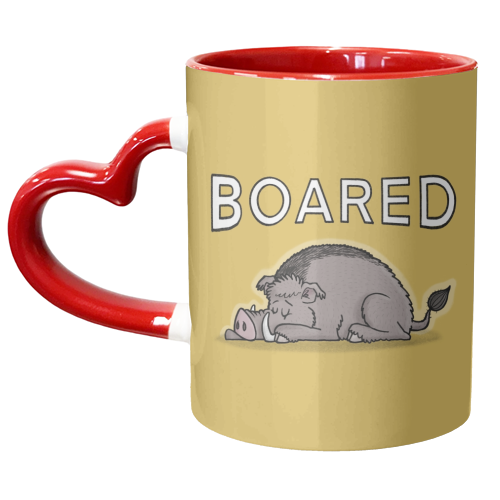 Boared - unique mug by Carl Batterbee