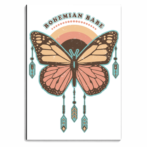 Bohemian Babe - Retro Boho Butterfly - personalised A4, A5, A6 notebook by InspiredImages