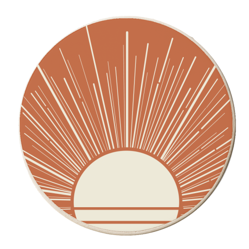 Bohemian Burnt Orange Sunset - personalised beer coaster by EZbie