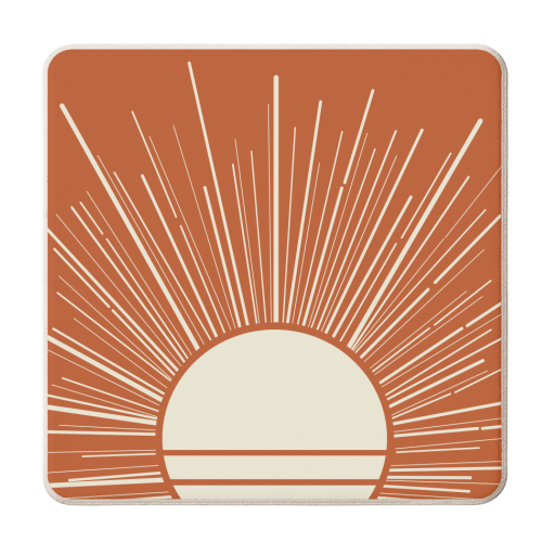 Bohemian Burnt Orange Sunset - personalised beer coaster by EZbie