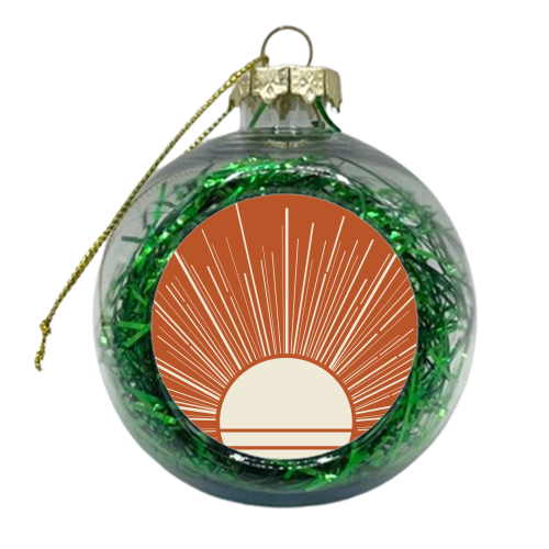 Bohemian Burnt Orange Sunset - xmas bauble by EZbie