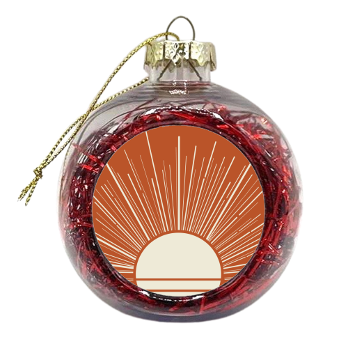 Bohemian Burnt Orange Sunset - xmas bauble by EZbie