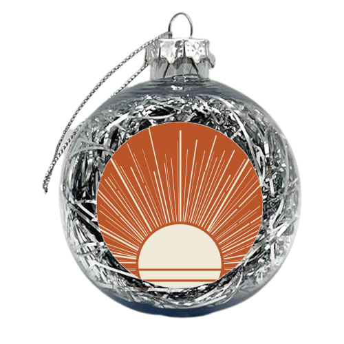 Bohemian Burnt Orange Sunset - xmas bauble by EZbie