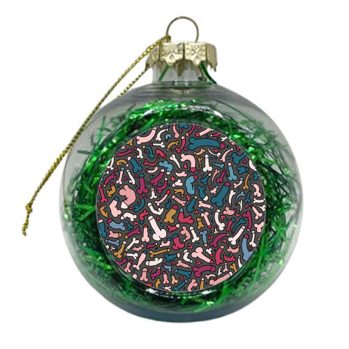 Bohemian quirky penis design - xmas bauble by andrea zuza