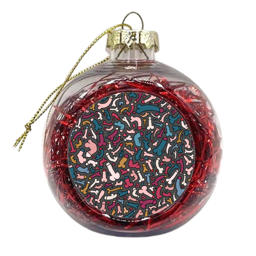 Bohemian quirky penis design - xmas bauble by andrea zuza