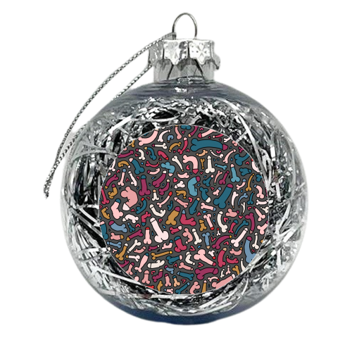 Bohemian quirky penis design - xmas bauble by andrea zuza