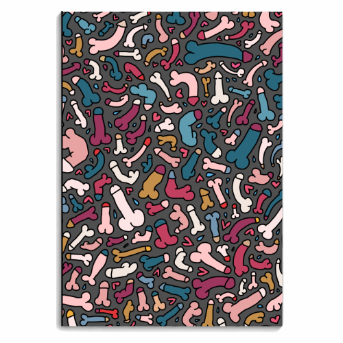 Bohemian quirky penis design - personalised A4, A5, A6 notebook by andrea zuza